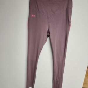 Under Armour Purple Leggings with Pink Logo